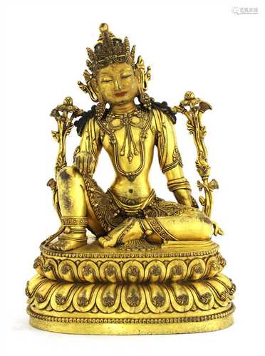 A Chinese gilt bronze bodhisattva,