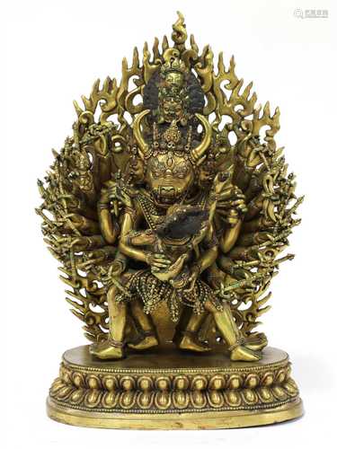 A Chinese bronze bodhisattva group,