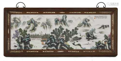 A Chinese porcelain panel,