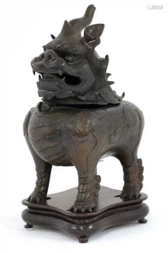 A Chinese bronze incense burner,