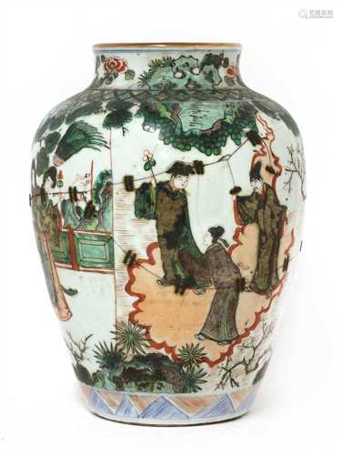 A Chinese famille verte vase,