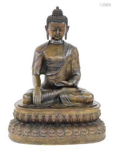 A Chinese bronze shakyamuni Buddha,