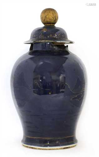 A Chinese blue jar and cover,