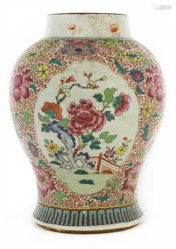 A Chinese famille rose vase,