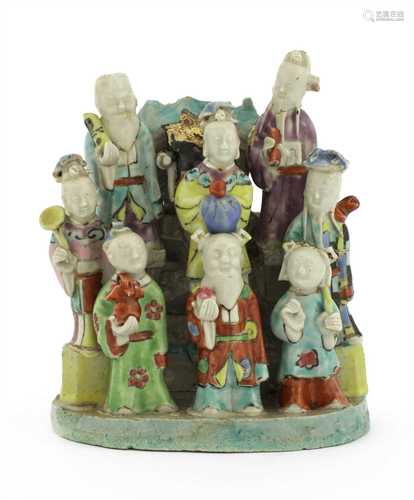 A Chinese famille rose porcelain group,