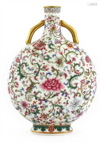 A Chinese famille rose moon flask,