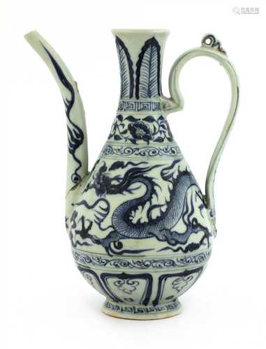 A Chinese blue and white ewer,