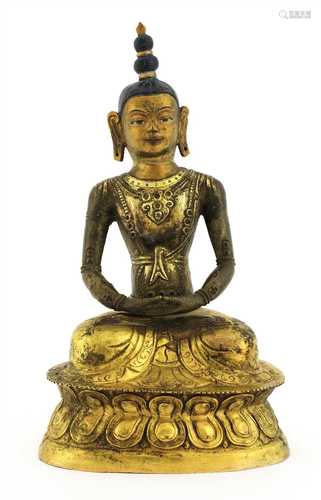 A bronze Buddha,