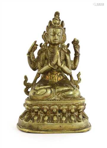 A bronze bodhisattva,