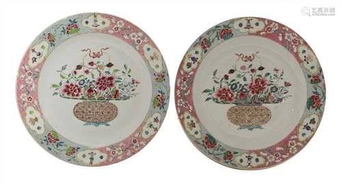 Two Chinese famille rose plates,