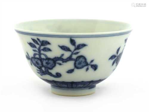 A Chinese blue and white tea bowl,