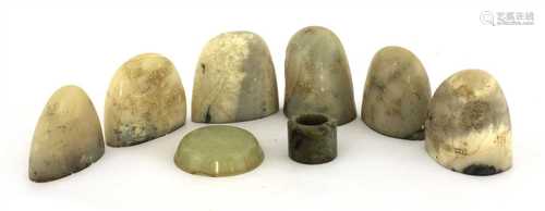 A collection of Chinese soapstone seals,