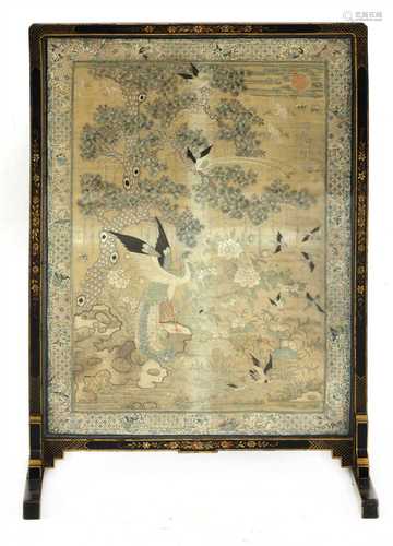 A Chinese silk embroidery,