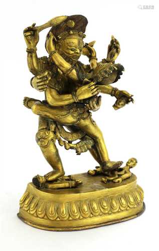 A Tibetan bronze bodhisattva group,