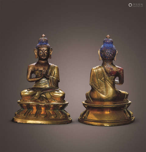 十七-十八世纪 铜鎏金释迦牟尼佛