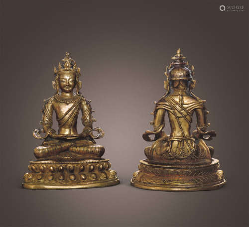 十八世纪 铜鎏金无量寿菩萨