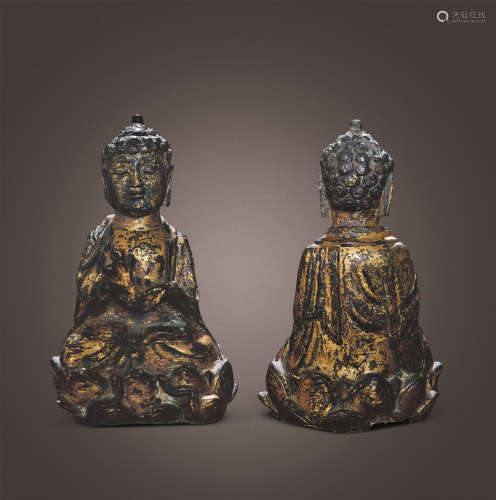 十二-十三世纪 铜鎏金佛