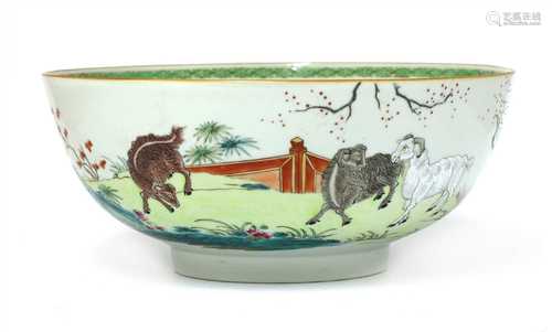 A Chinese famille rose punch bowl,