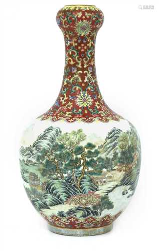 A Chinese famille rose vase,