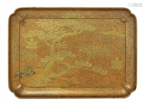 A Japanese lacquered tray,