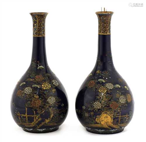 A pair of Japanese Satsuma vases,