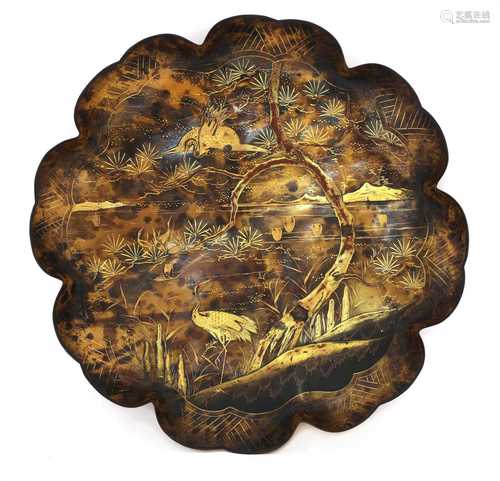 A Japanese tortoiseshell tray,