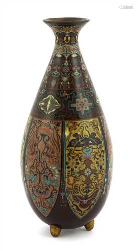 A Japanese cloisonné vase,