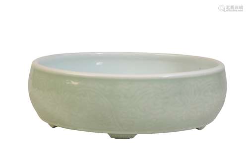 LARGE CELADON 'LOTUS' CENSER, QIANLONG PERIOD