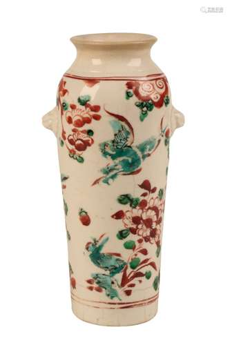 DEHUA ENAMELLED 'SLEEVE' VASE LATE MING DYNASTY