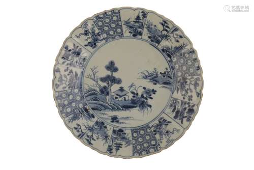 BLUE AND WHITE FOLIATE-FORM DISH, KANGXI PERIOD