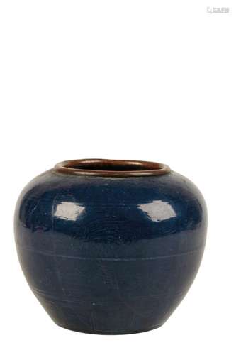 DARK-BLUE GLAZED 'PHOENIX' JAR, JIAQING SIX CHARACTER MARK AND OF THE PERIOD