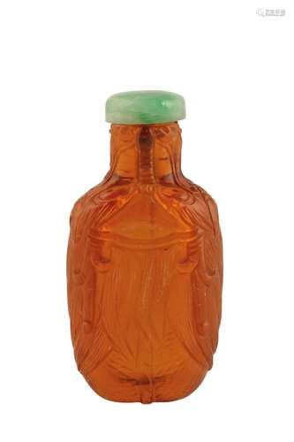 AMBER GLASS SNUFF BOTTLE