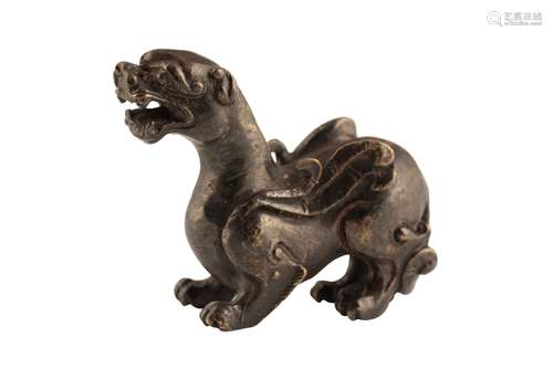 CHINESE BRONZE SCROLL WEIGHT, PROBABLY SONG DYNASTY