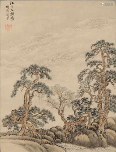 WANG HUI (1632-1717) Trees beside a fast-flowing river, painted in the manner of Xiao Zhao