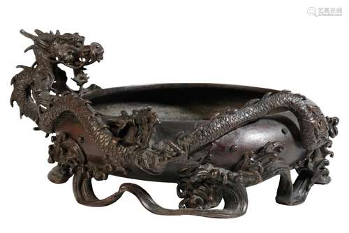 BRONZE 'DRAGON' CENSER, QING DYNASTY, 19TH CENTURY