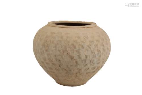 LARGE POTTERY STORAGE JAR WARRING STATES PERIOD