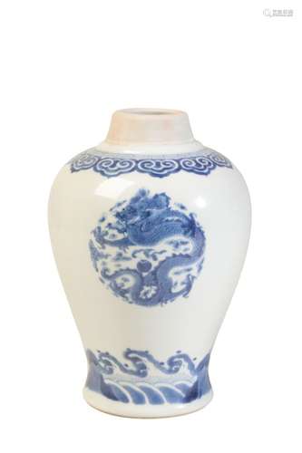 BLUE AND WHITE ' DRAGON' MEDALLION JAR, JIAJING SIX CHARACTER MARK BUT KANGXI PERIOD