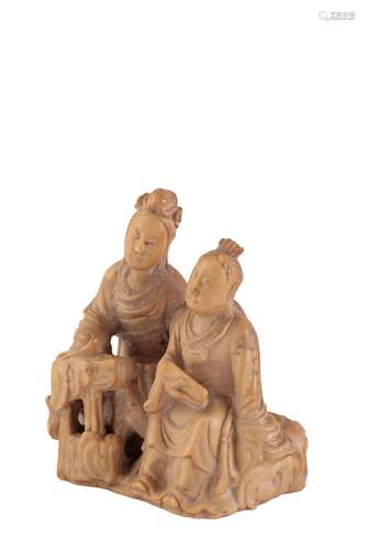 CARVED SOAPSTONE GROUP, QING DYNASTY, 19TH CENTURY