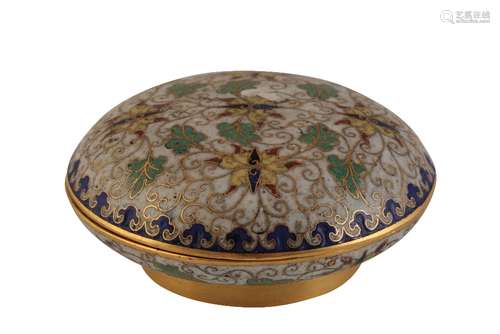 CLOISONNE SEAL PASTE BOX AND COVER, QIANLONG PERIOD