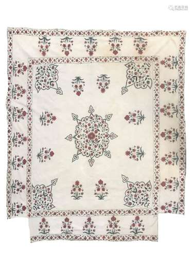 FINE CHAIN STITCH QUILTED BED COVER, INDIA, 18TH CENTURY