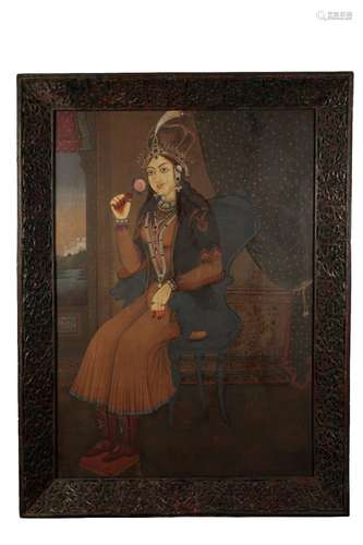 INDIAN SCHOOL (19TH CENTURY) PORTRAIT OF MUMTAZ MAHAL, WIFE OF SHAH JAHAN