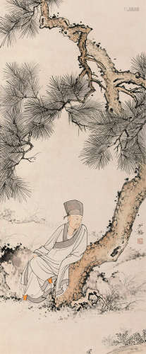 陈少梅（1909～1954） 人物立轴 水墨纸本