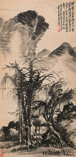 吴昌硕（1844～1927） 山水立轴 水墨纸本