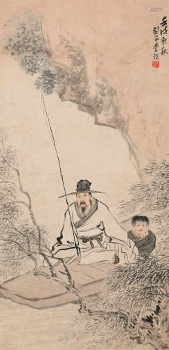 李铣（1903～1972） 人物立轴 水墨纸本