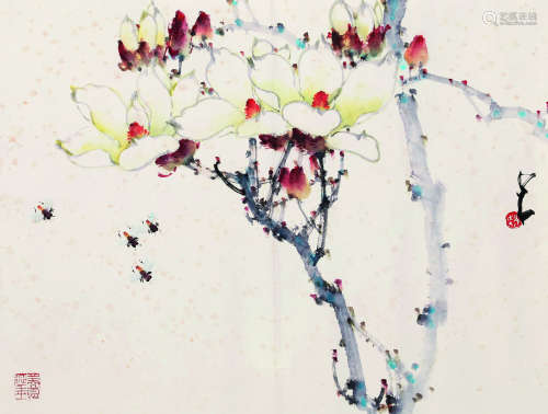 赵少昂（1905～1998） 花卉小品 水墨纸本