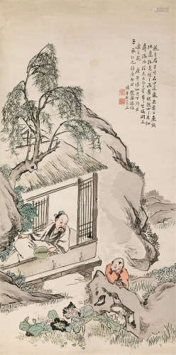 赵凤瑞（1858～1943） 山水人物 水墨纸本