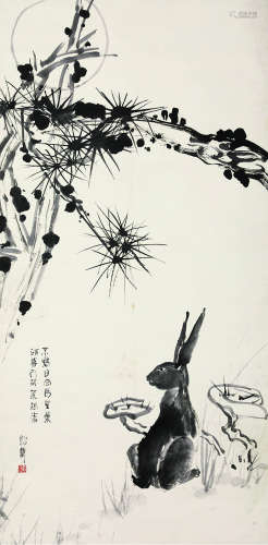 王绍尊（1914～2005） 长生图立轴 水墨纸本