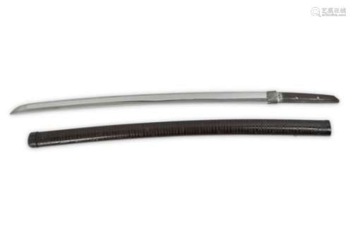 A KATANA Edo period. The blade of shinogizukuri with kissaki, suguha hamon, nagasa 62cm, brown and