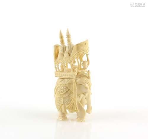 An Anglo-Indian, Bengali ivory chess piece, about 10 cm high, 19th Century; together with a pair