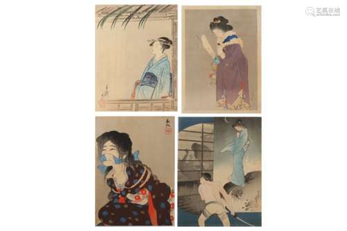 A LARGE COLLECTION OF KUCHI-E. Meiji period. Approximately one hundred kuchi-e (frontispieces of